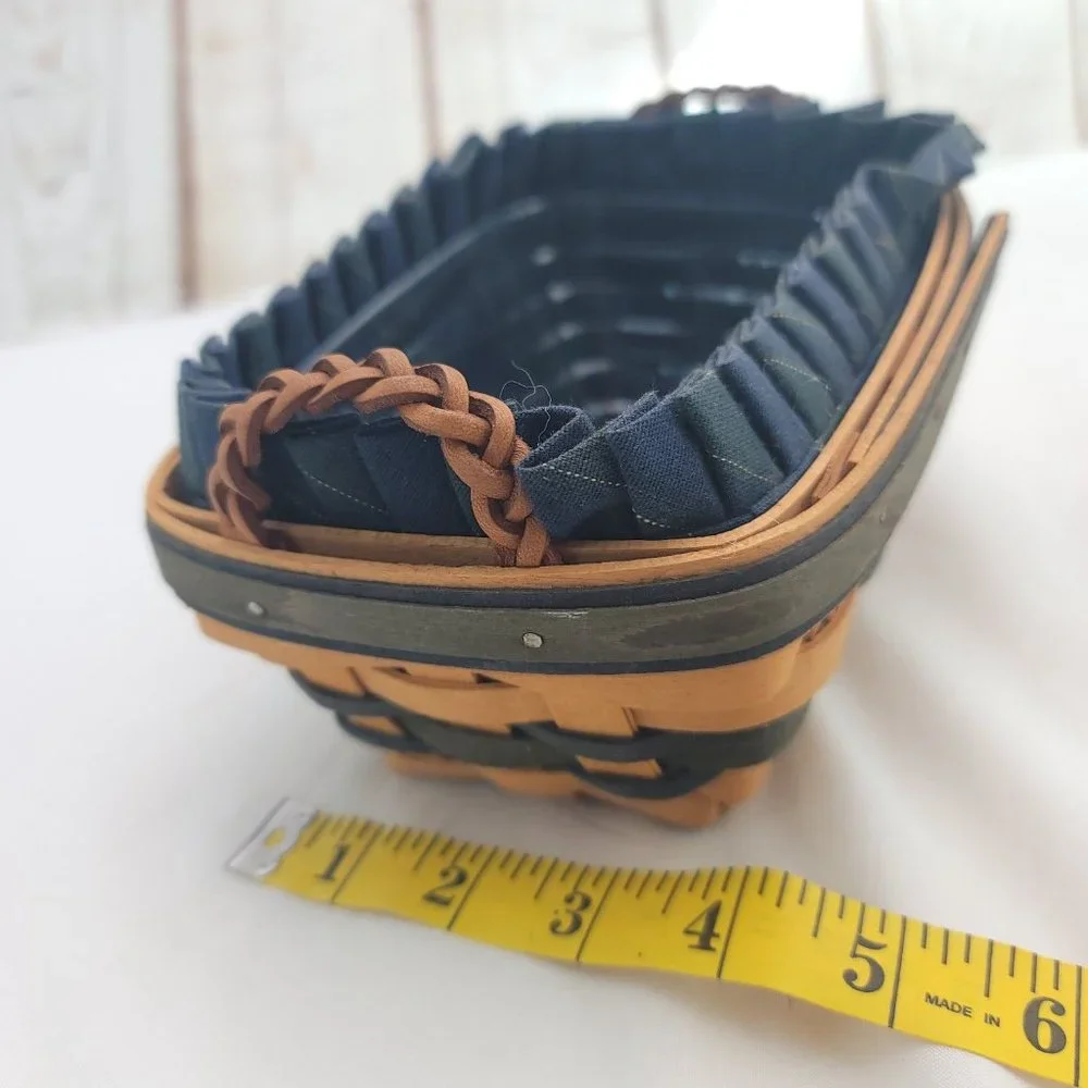 Longaberger Blue 1999 Edition Leather Handle Collectors Club Renewal Basket